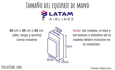 tamaño equipaje de mano latam